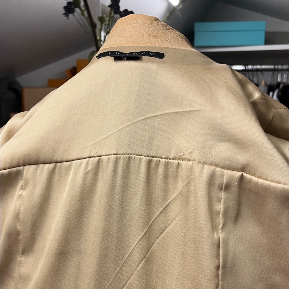 Theory Beige Leather Jacket - Picture 8 of 10